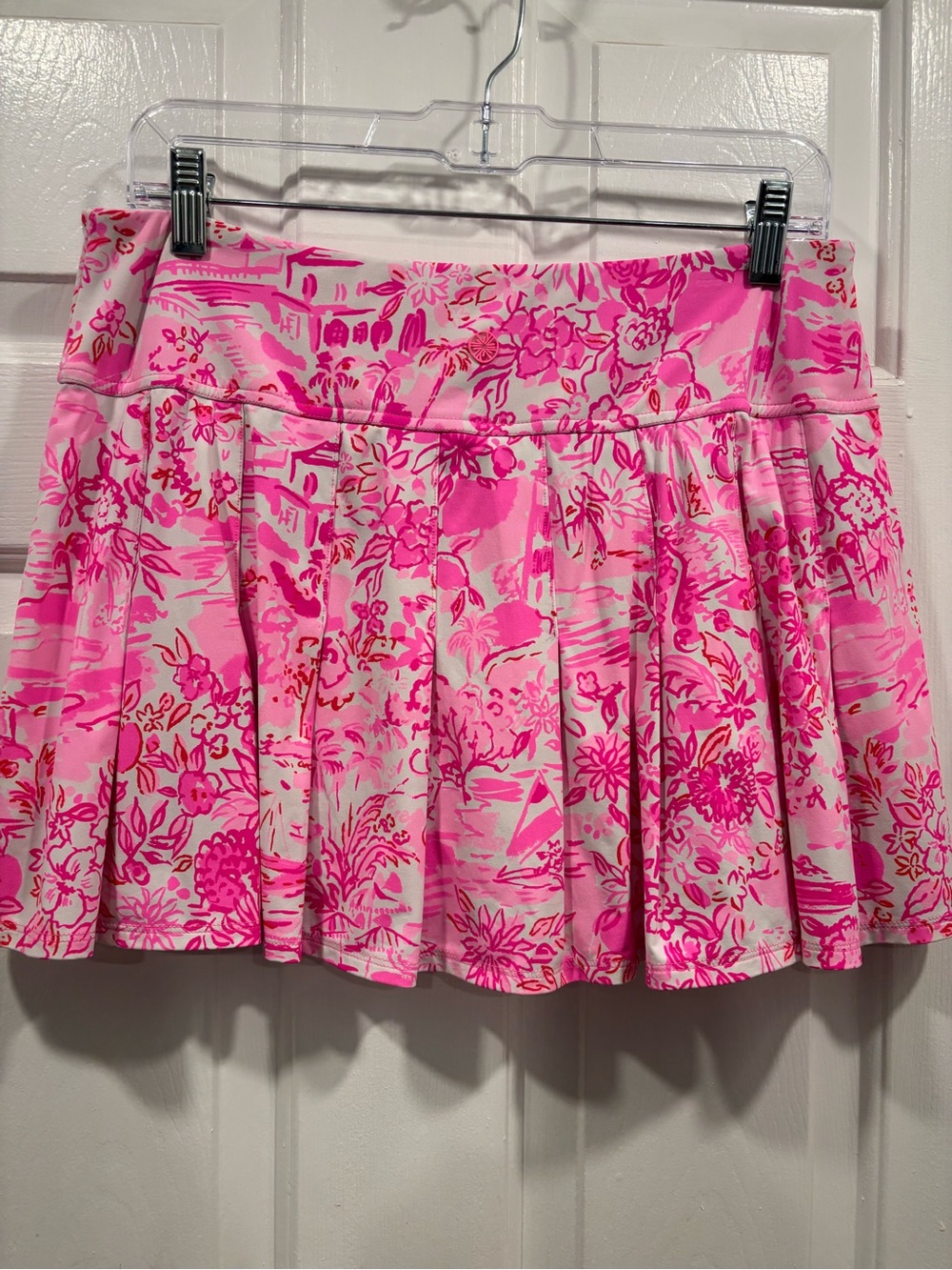Lilly Pulitzer Pink & White Luxletic Annora skort L - Picture 2 of 3